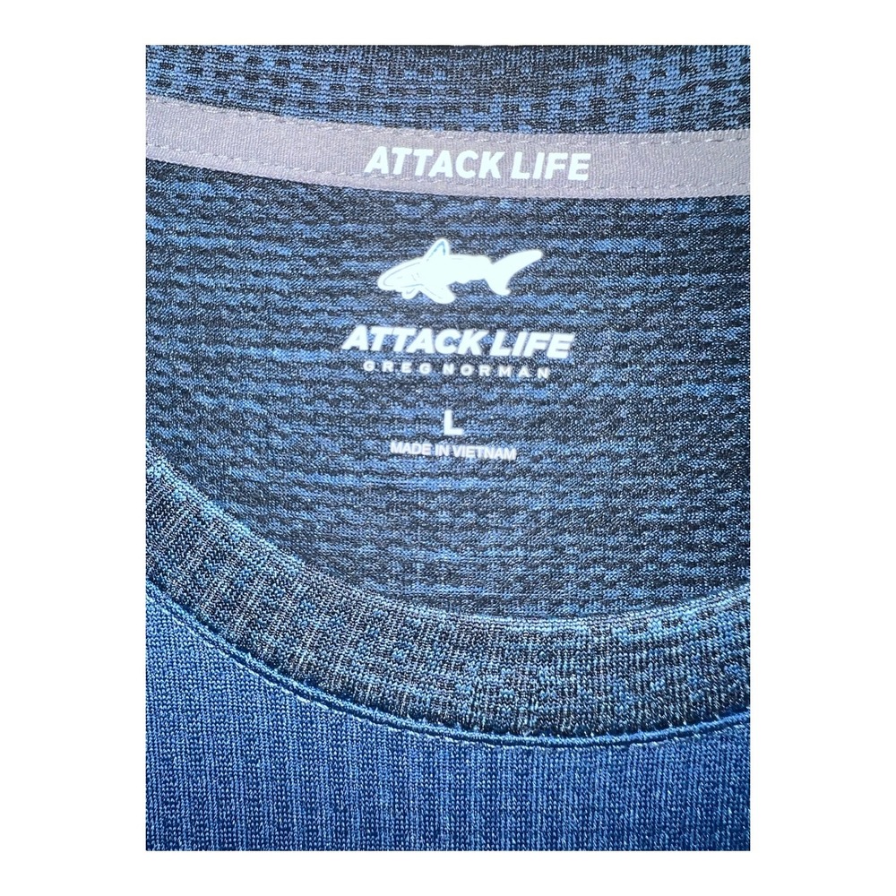 Greg Norman Attack Life Golf Shirt Mens Long Sleeve Blue L - Picture 5 of 7